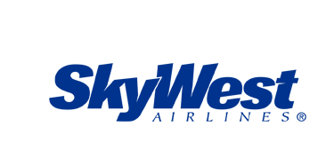 SkyWest Airlines logo in blue text
